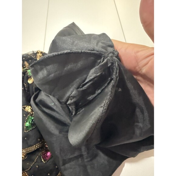 VTG Sequin Silk Dress Set Womens L Floral Blazer Cruise Holiday Formal Y2K NWT - Picture 15 of 16